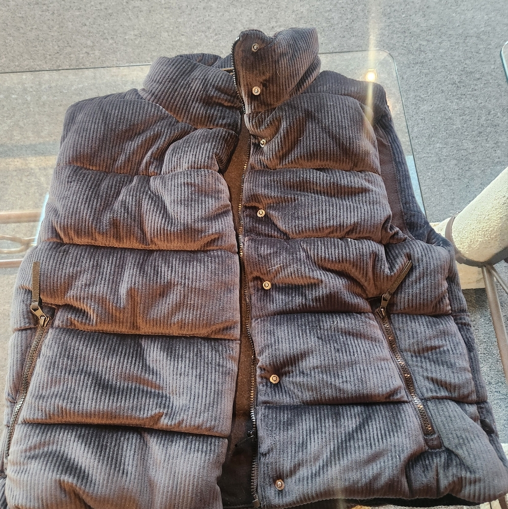 Gray Corduroy Puffer Vest